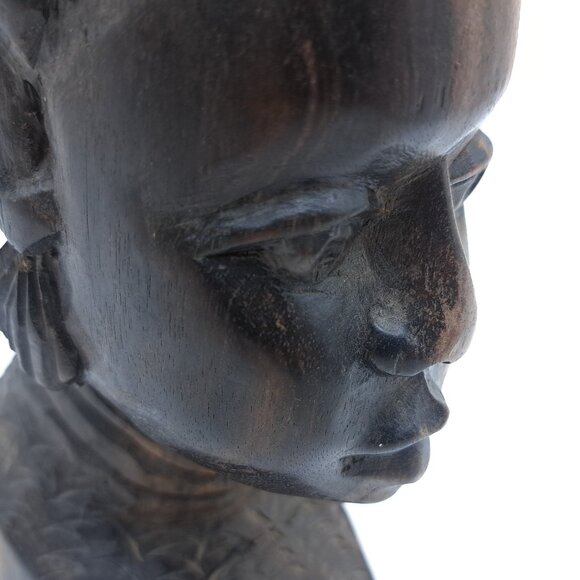 African Wood Statue Of Queen Idia Of Benin - Picture 11 of 11